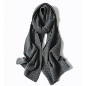 100%Cashmere Scarf Women Men Solid Color Warm Winter Scarfs Gray